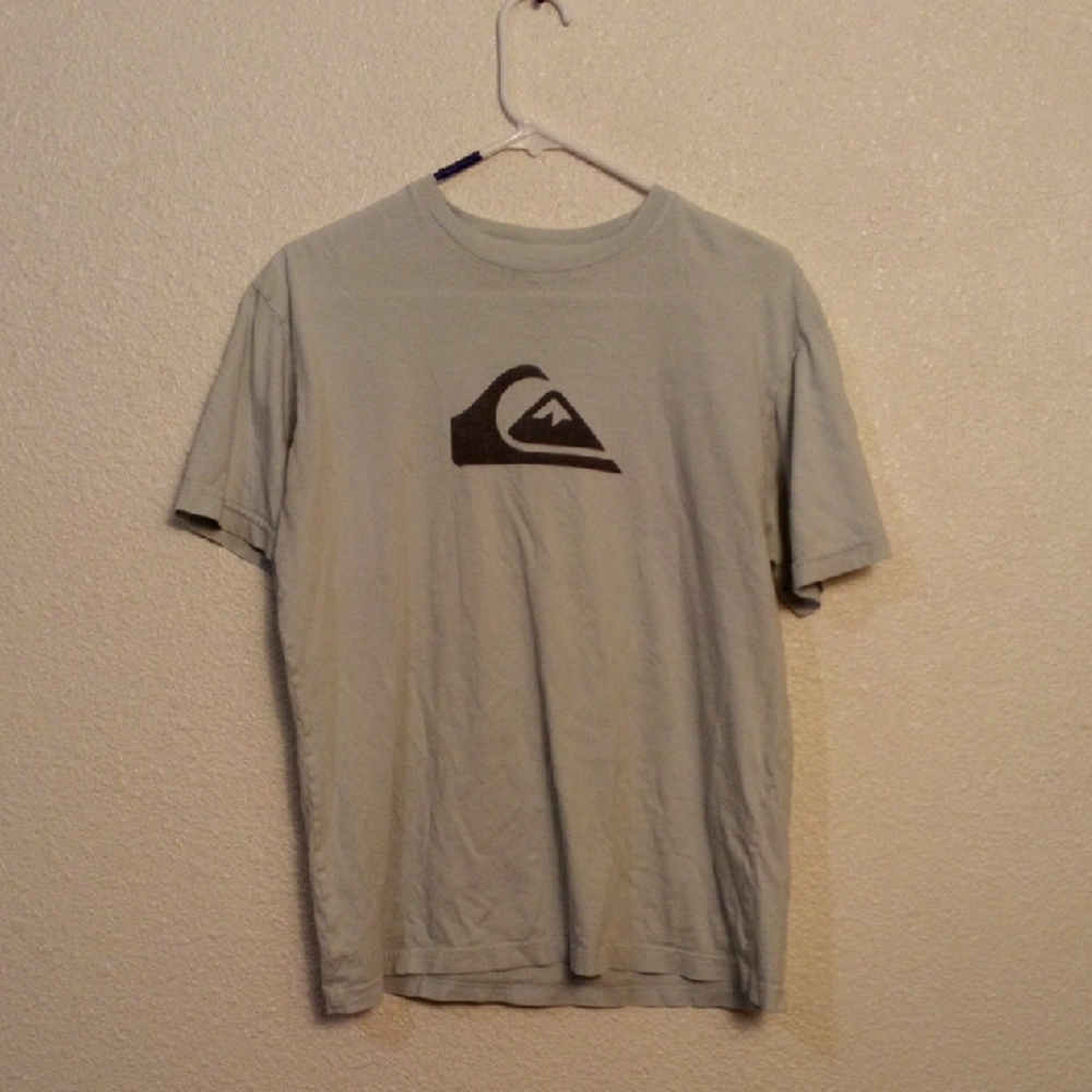 Quiksilver Men's Pale Gray Short Sleeve Logo Tee